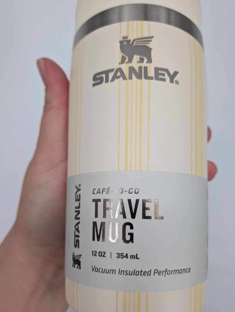 NEW STANLEY The Easter Café To Go Travel Mug cup Cream Picnic Stripe yellow 2026 - Picture 7 of 10